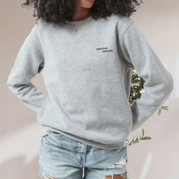 Connection Over Perfection Embroidered Crewneck