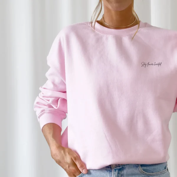 Stay Flower-Hearted Embroidered Crewneck