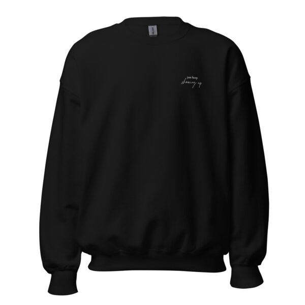 Just Keep Showing Up Embroidered Crewneck - Image 2