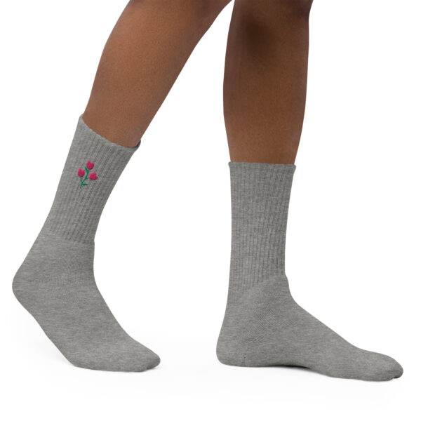 Pink Tulip Embroidered Socks - Image 8