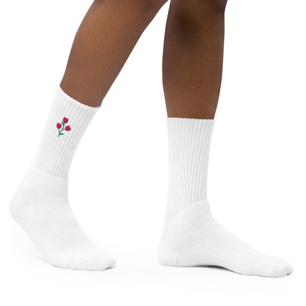 Pink Tulip Embroidered Socks - Image 4